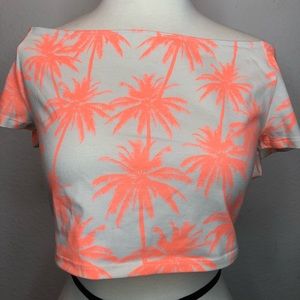 Summer palm tree crop top large